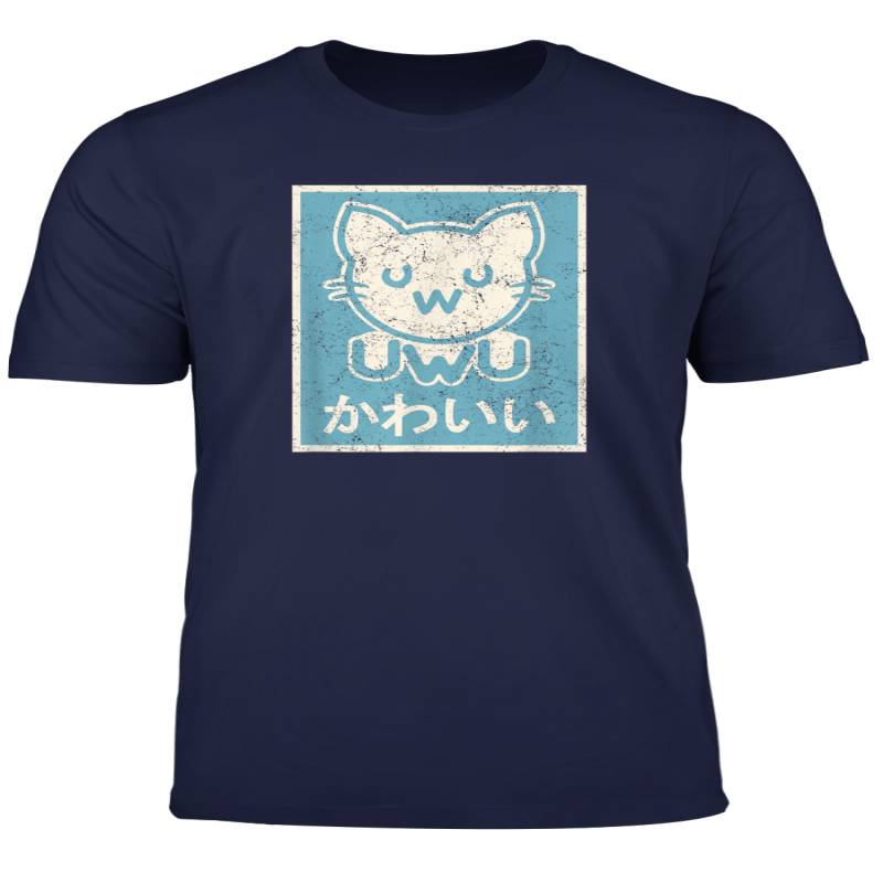 Retro Vintage Japanese Uwu Cat Poster Cute Kawaii Kitten T Shirt