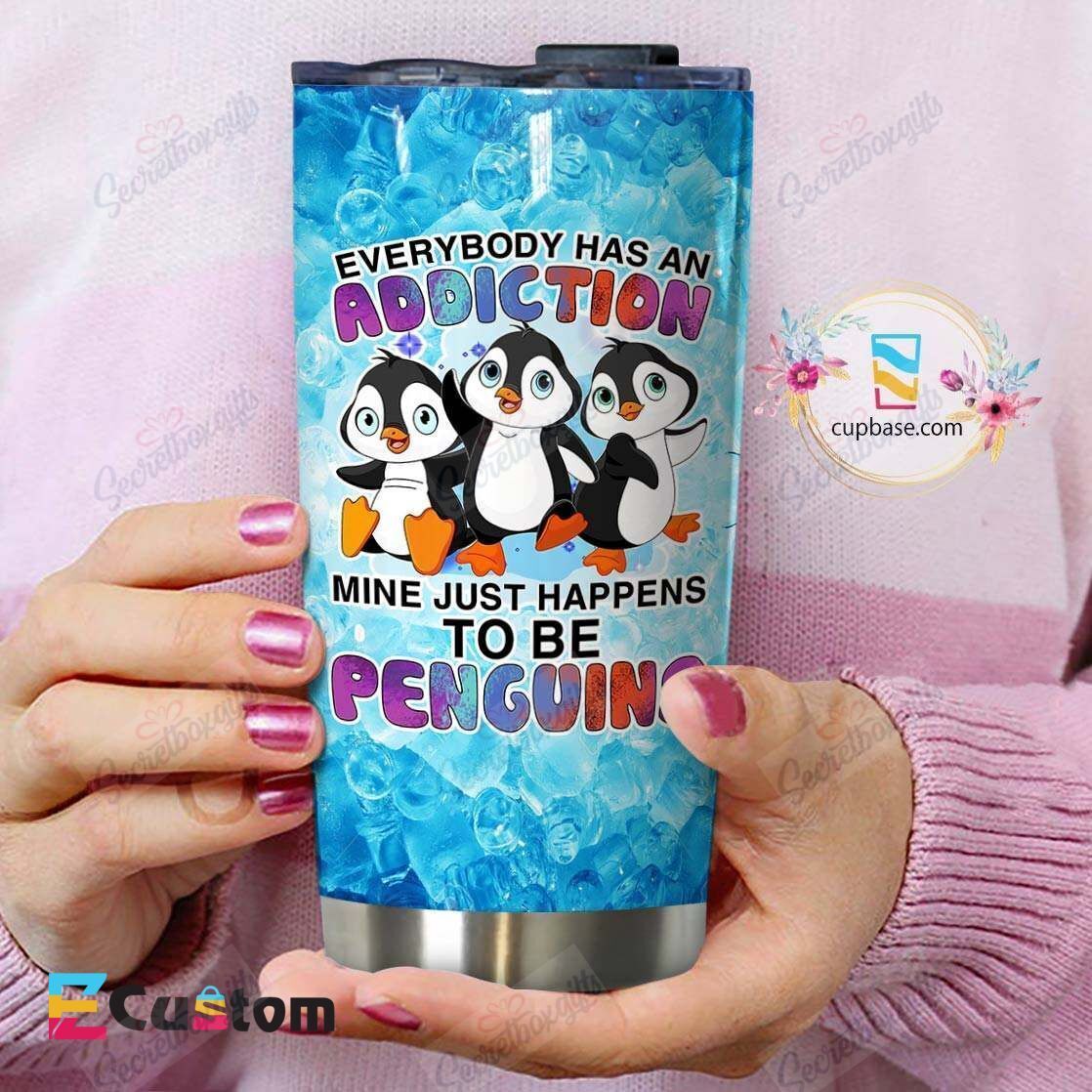 Penguin Addiction Stainless Steel Tumbler Travel Customize Name, Text, Number, Image M09T9 Hhc01012279 Hhc01012279