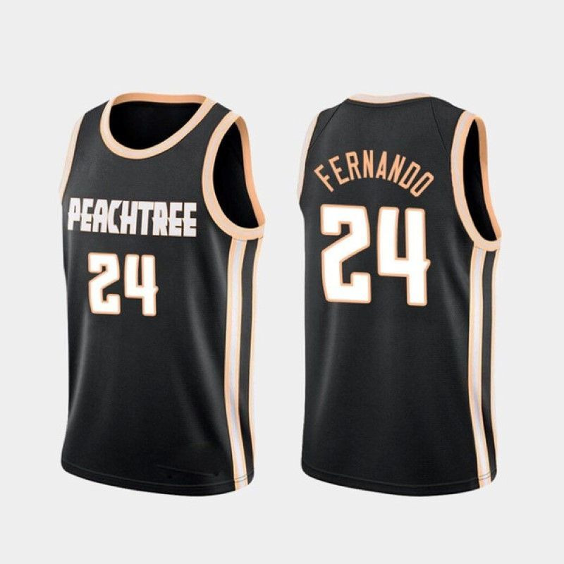 Atlanta Hawks Peachtree Bruno Fernando #24 NBA 2020 New Arrival Black Jersey