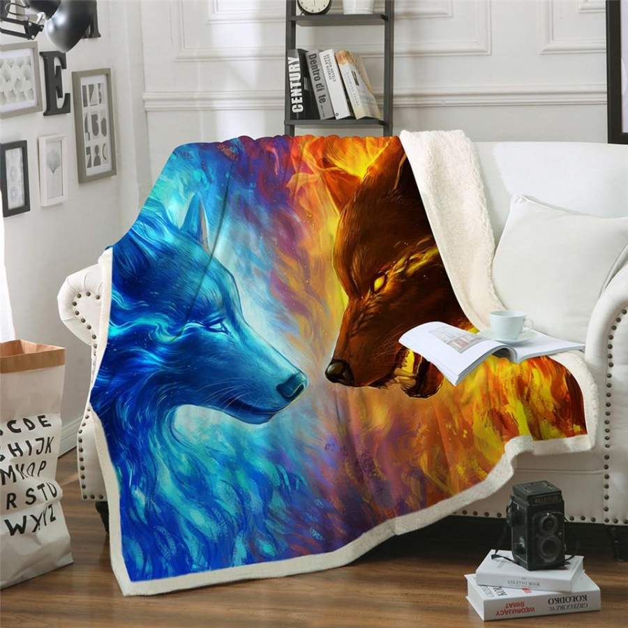 Ice And Fire Sherpa Blanket