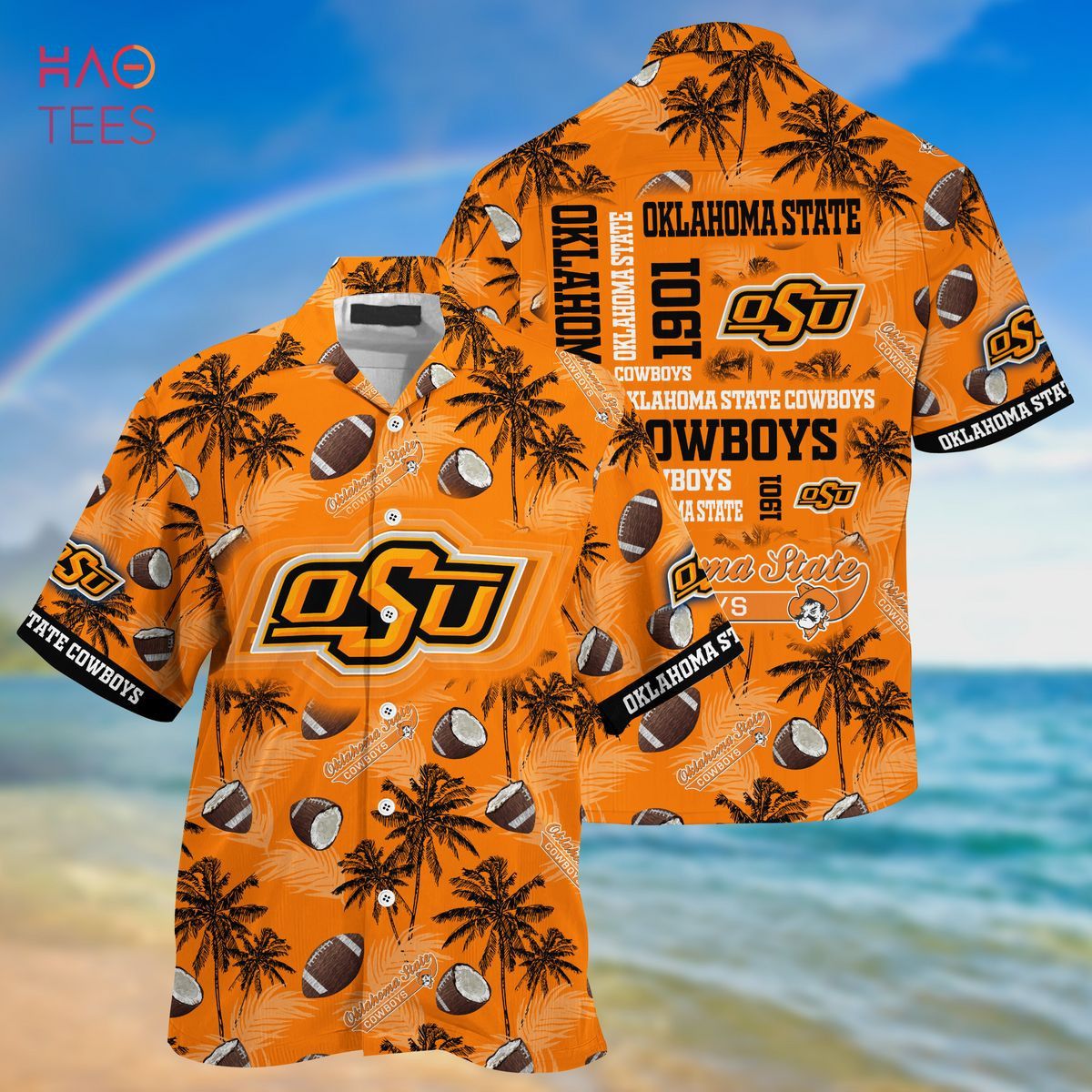 NCCA Oklahoma State Cowboys Coconut Orange Hawaiian Shirt