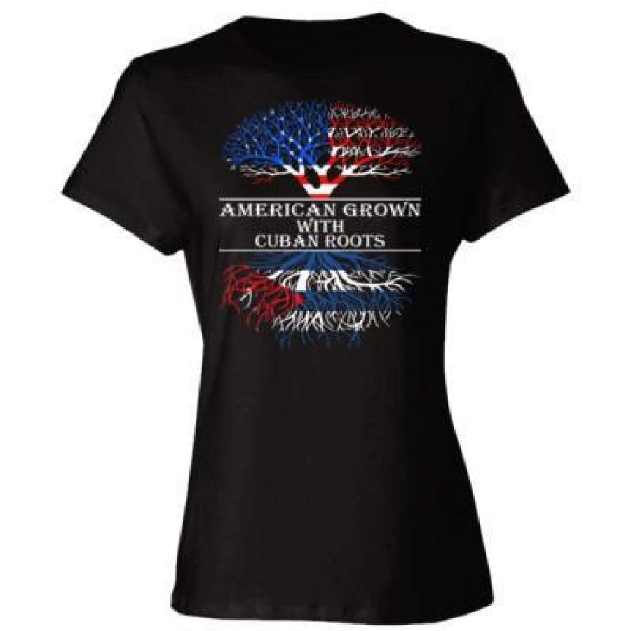 AGR American Grown With Cuban Roots – Ladies’ Cotton T-Shirt