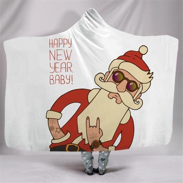 X-Mas Cool Fashion Santa Hooded Blanket Christmas Decoration Ideas