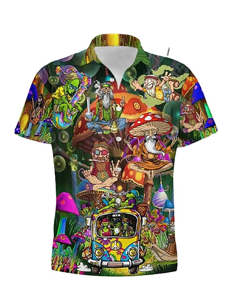 Mushroom Hippie Multicolor Unique Design Hawaii Shirt Ha11846