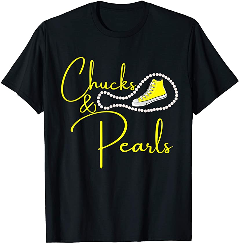 Chucks and Pearls 2021 HBCU Black Girl Magic Yellow Yellow T-Shirt