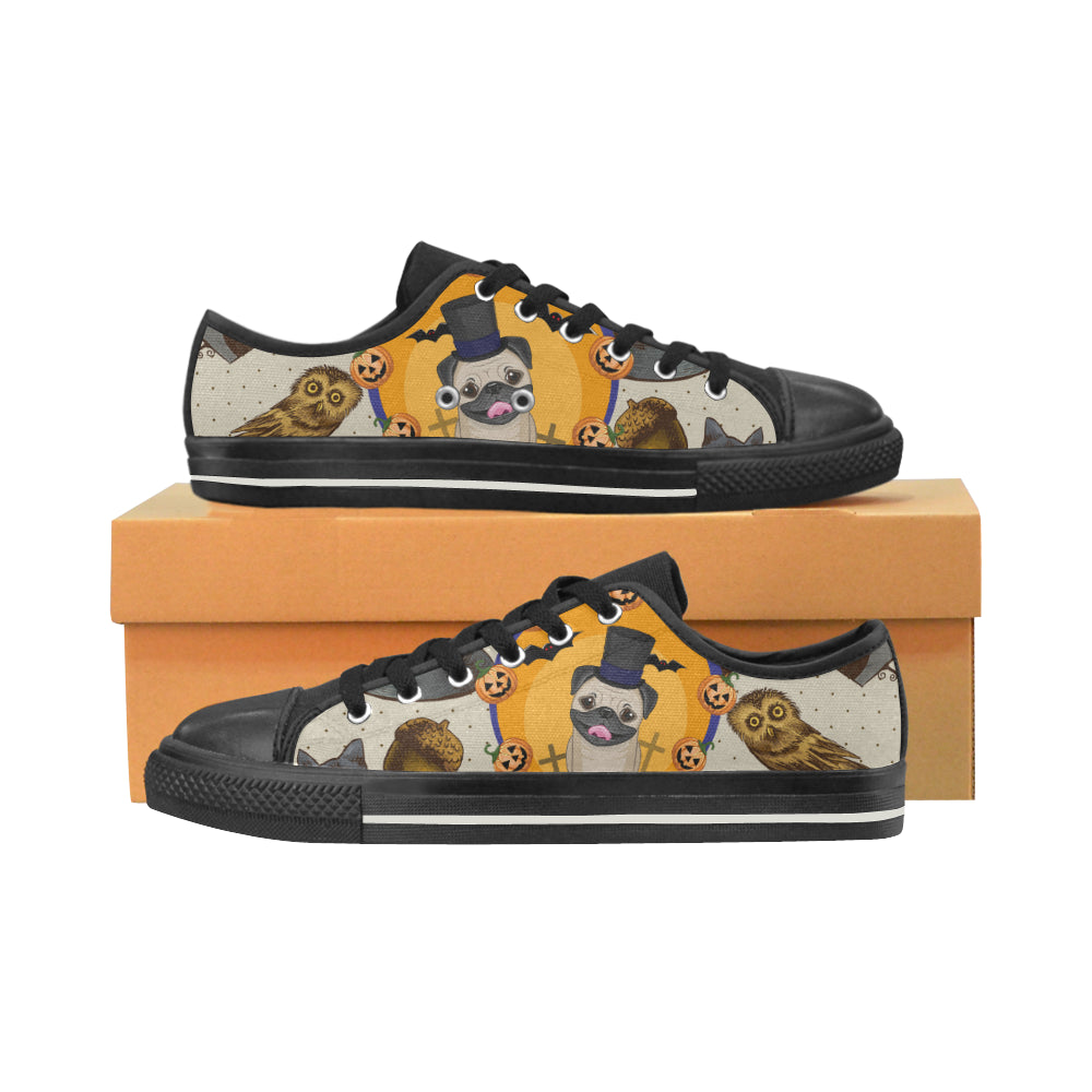 Pug Halloween Black Men’s Classic Canvas Shoes