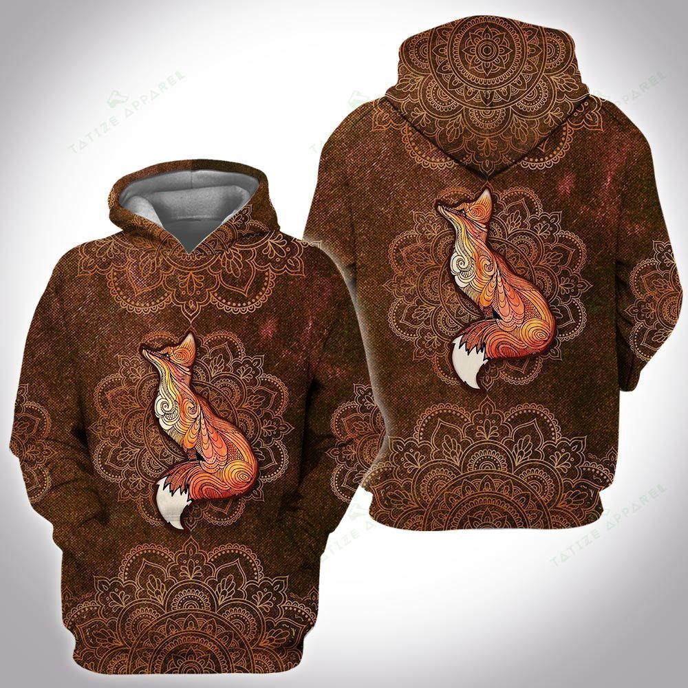 Unisex Animal Mandala Fox 3D Hoodie All Over Print