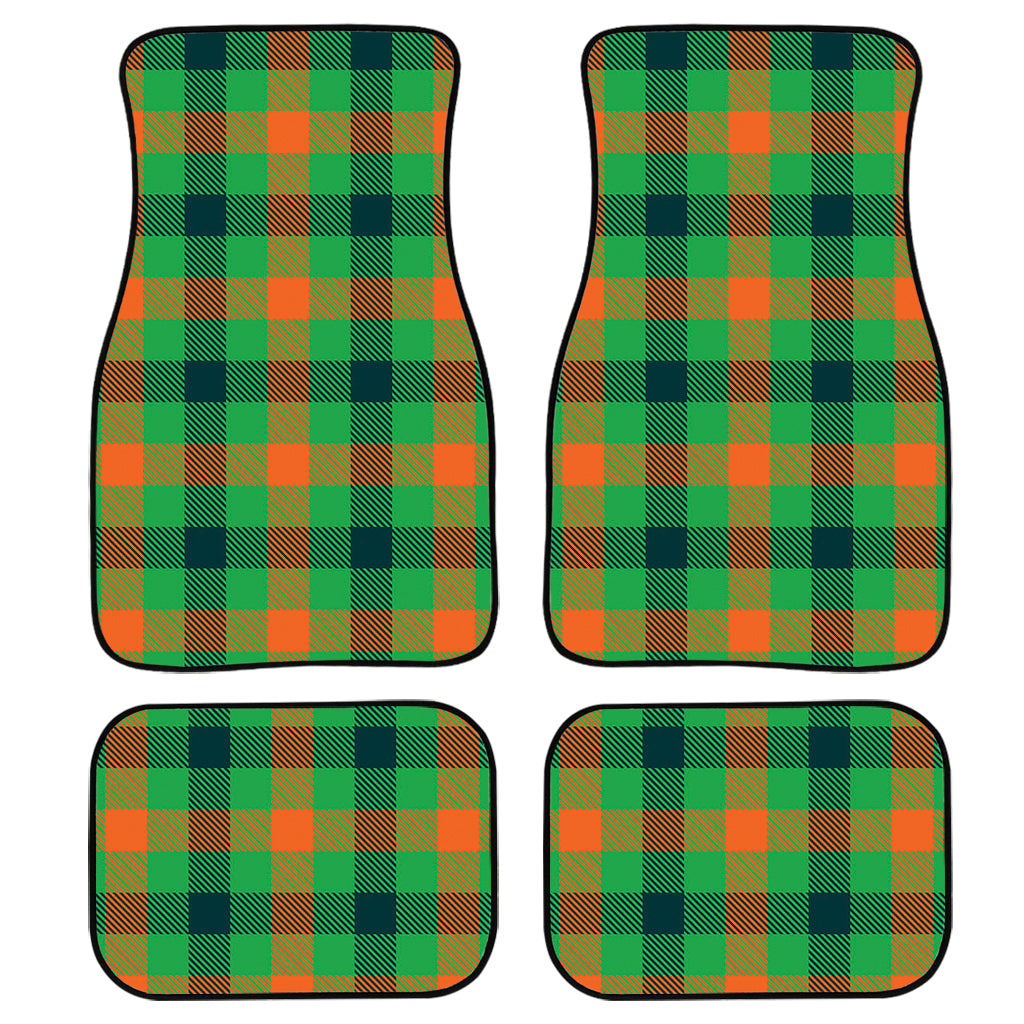 Saint Patrick’S Day Buffalo Plaid Print Front And Back Car Floor Mats, Front Car Mat