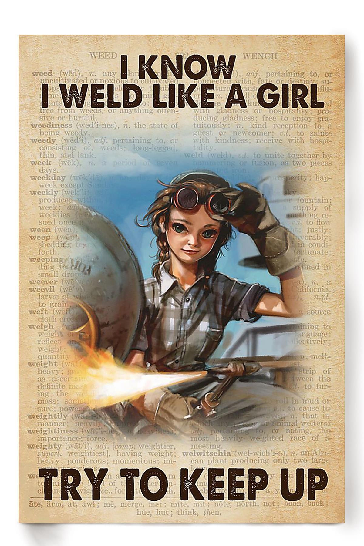 Welder Girl Girls Wall Decor Gift For International Women Day Home Decor Girlfriend Poster