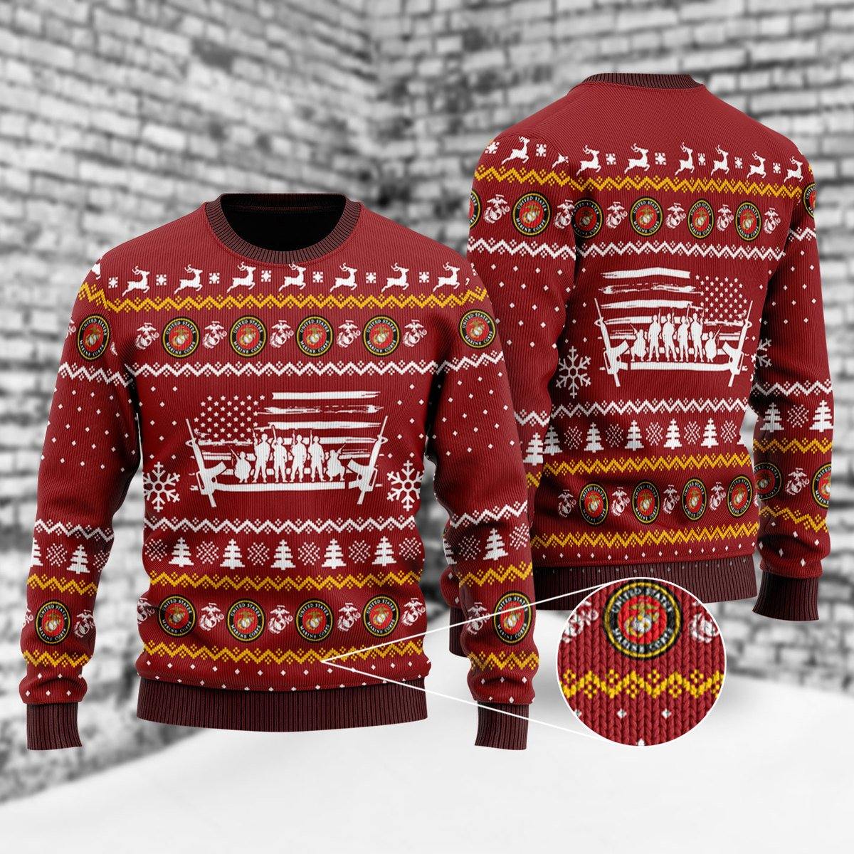 U.S Marine Corps Solider Ugly Christmas Sweater