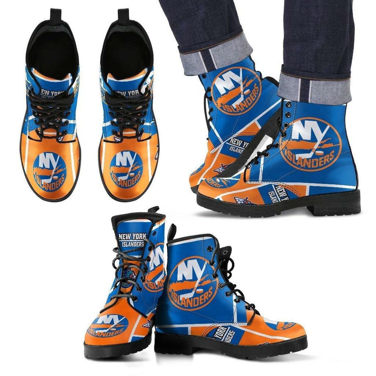 New York Islanders Leather Boots Fashion Women Boots Shoes Shoes3833