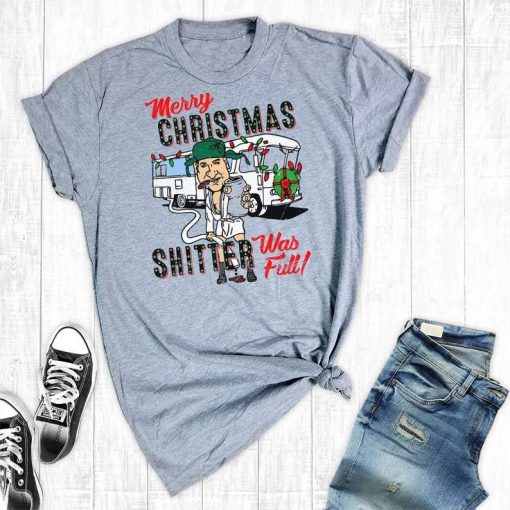 Merry Christmas Shitter Was Full Shirt, Womens Christmas Shirts, Funny Christmas Shirts, Christmas Vacation Shirts, Family Christmas Shirts, Plus Size Christmas Shirts