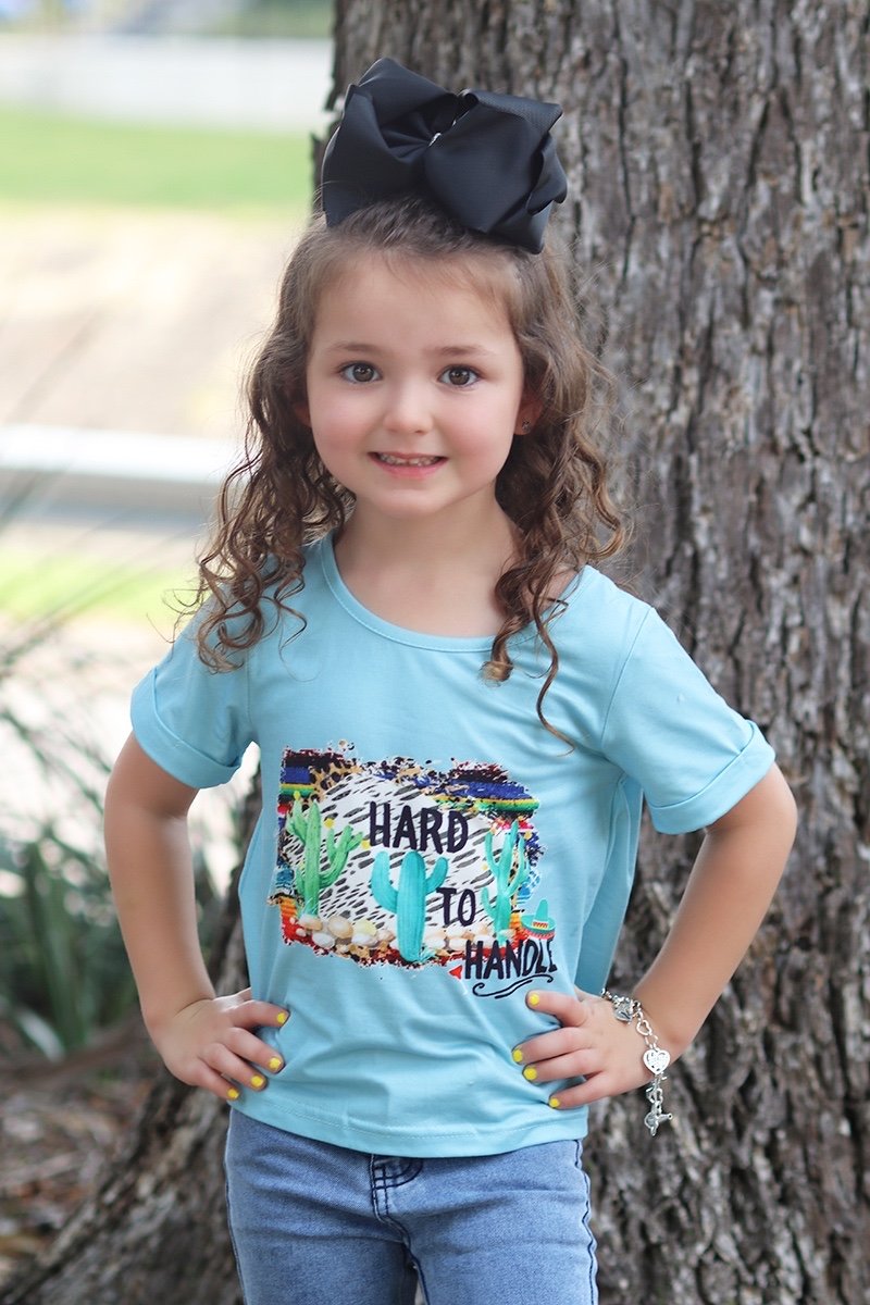 Youth Baby Hard To Handle Cactus Serape Leopard T Shirt