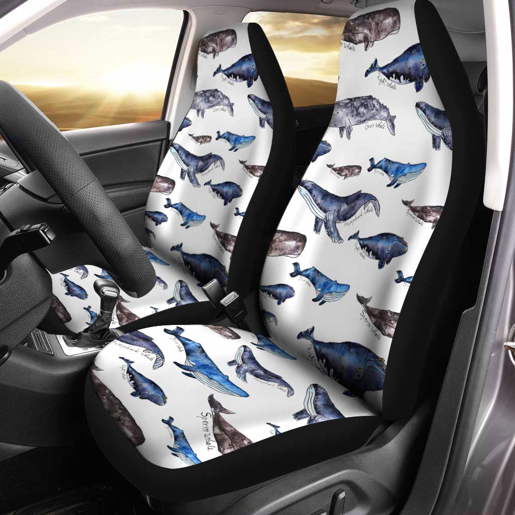 Whales Car Seat Covers Custom Colorful Pattern