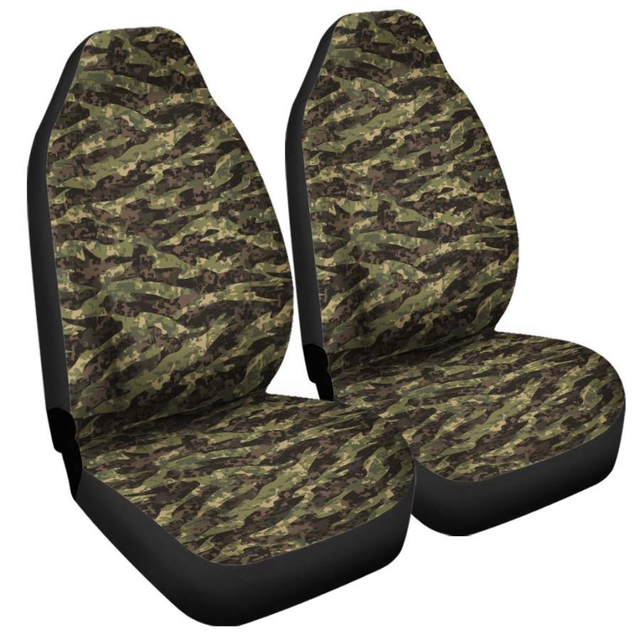 Tiger Stripe Camouflage Pattern Print Universal Fit Car Seat Covers