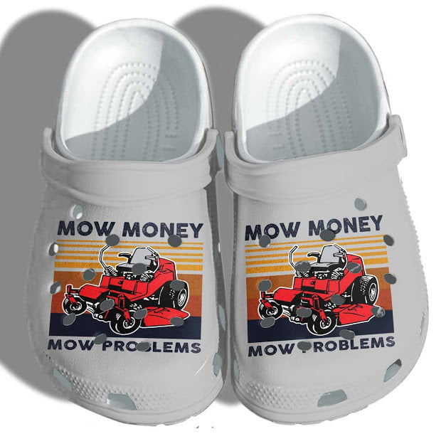 Riding Mower Shoes Crocs For Daddy – Mow Money Mow Problems Funny Croc Clog Gifts For Fathers Day Grandpa