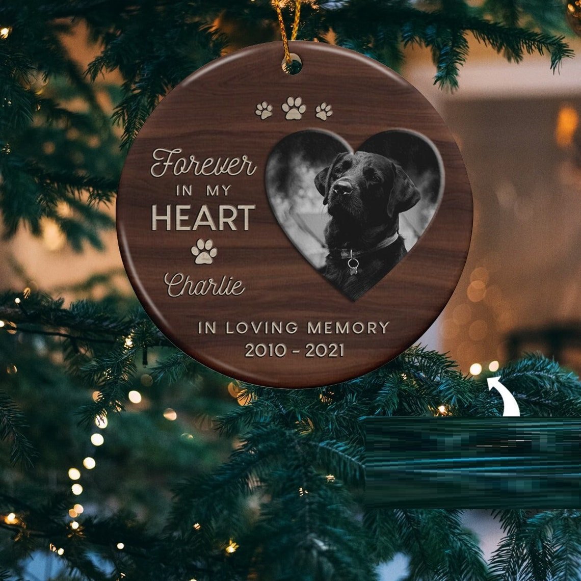 Personalized Pet Memorial Ornament Photo Ornament