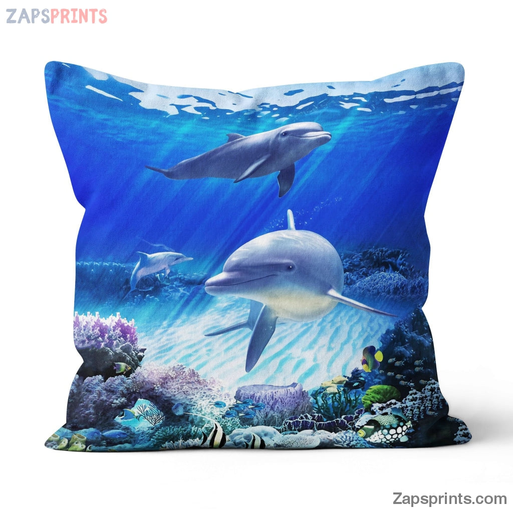 Dolphin Custom Canvas Pillow Under The Sea – Canvas Pillow