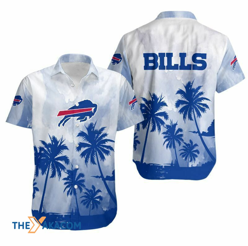 Buffalo Bills Beach Coconut Trees Gift Nfl Fan Short Sleeve Hawaii Shirt Ha6474