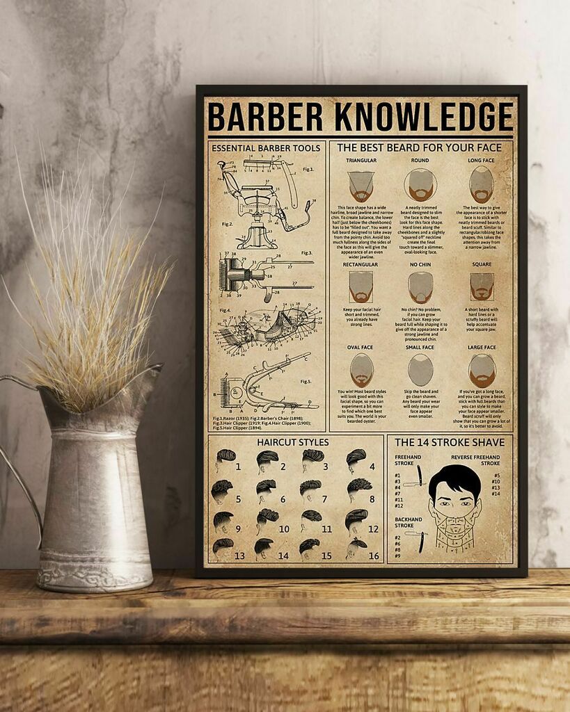 Barber Knowledge Satin Poster Portrait no Frame