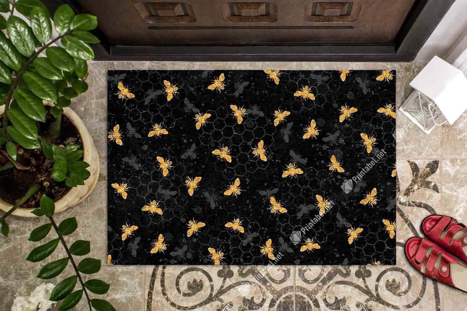 Apayprints – Save The Bee 3D All Over Printed Doormat