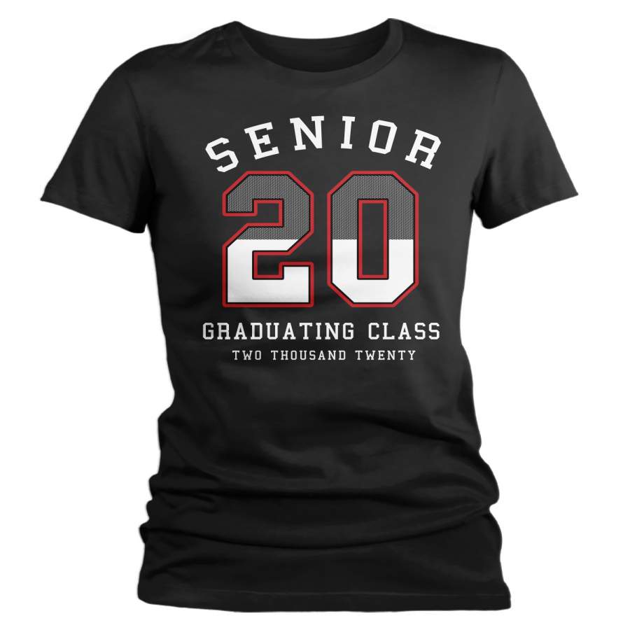 Women’s Senior 2020 T Shirt Athletic Shirt Vintage Senior 2020 Shirts Graduating Class 2020 T-Shirt Grad Gift Idea