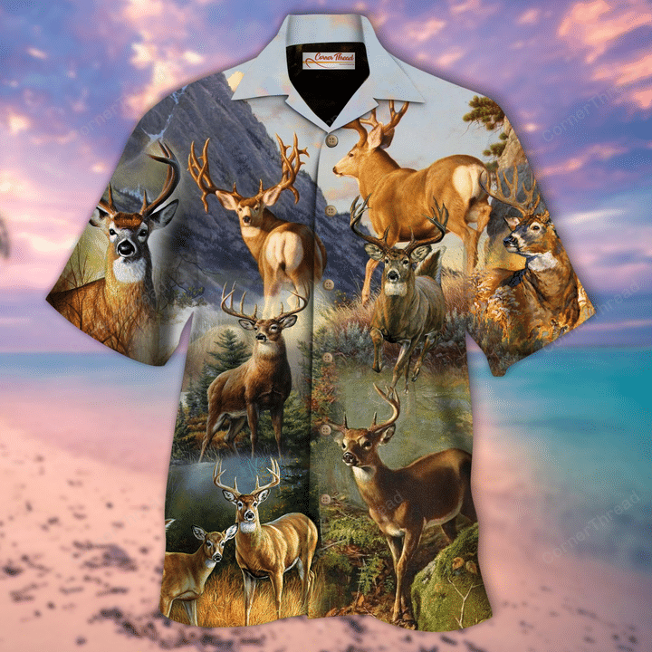 Deers In The Dry Forest Hawaiian Shirt Ha92005