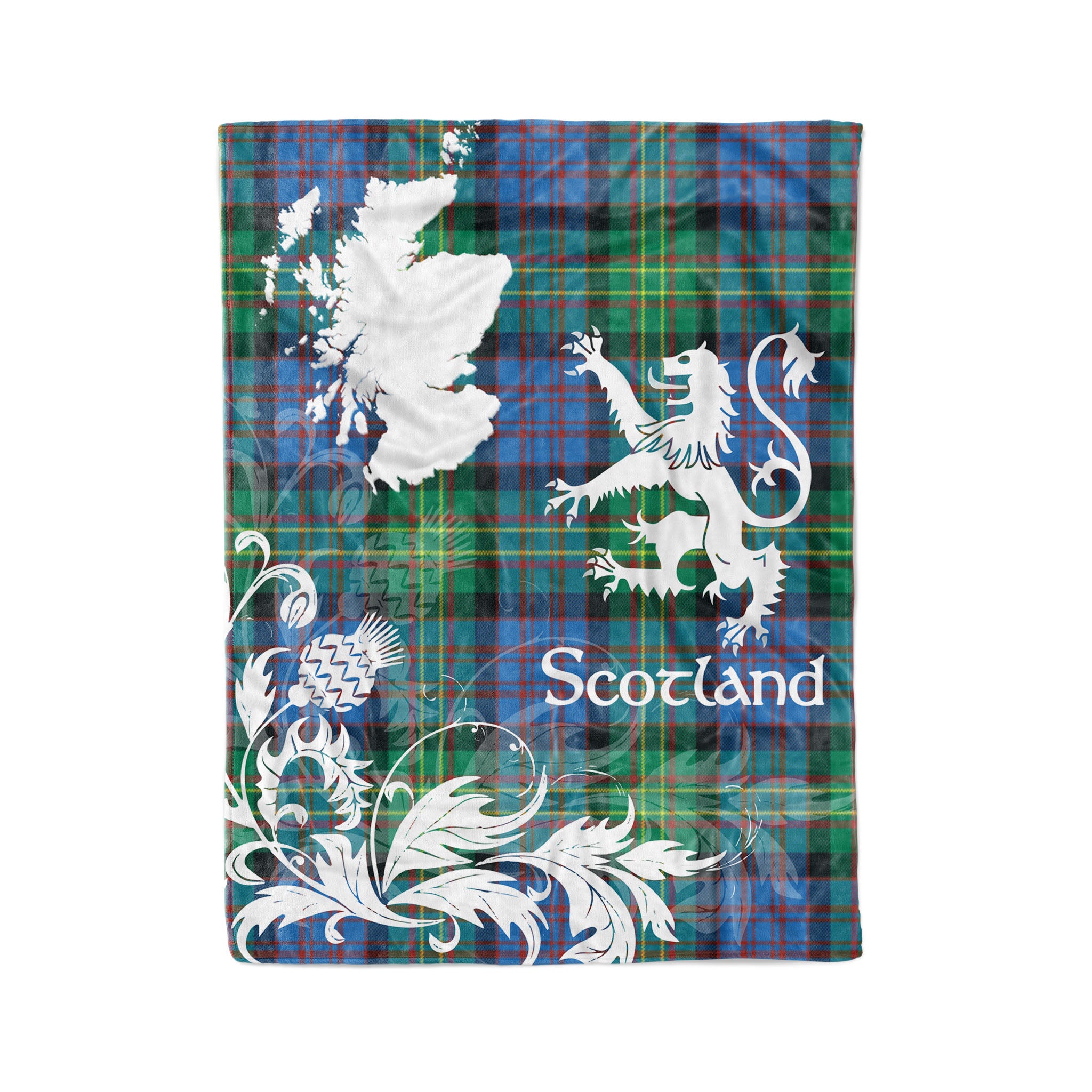 Tartan Plaid Fleece Blanket Tartan Blanket Thistle And Lion Scottish Clan Bowie Plaid Blanket