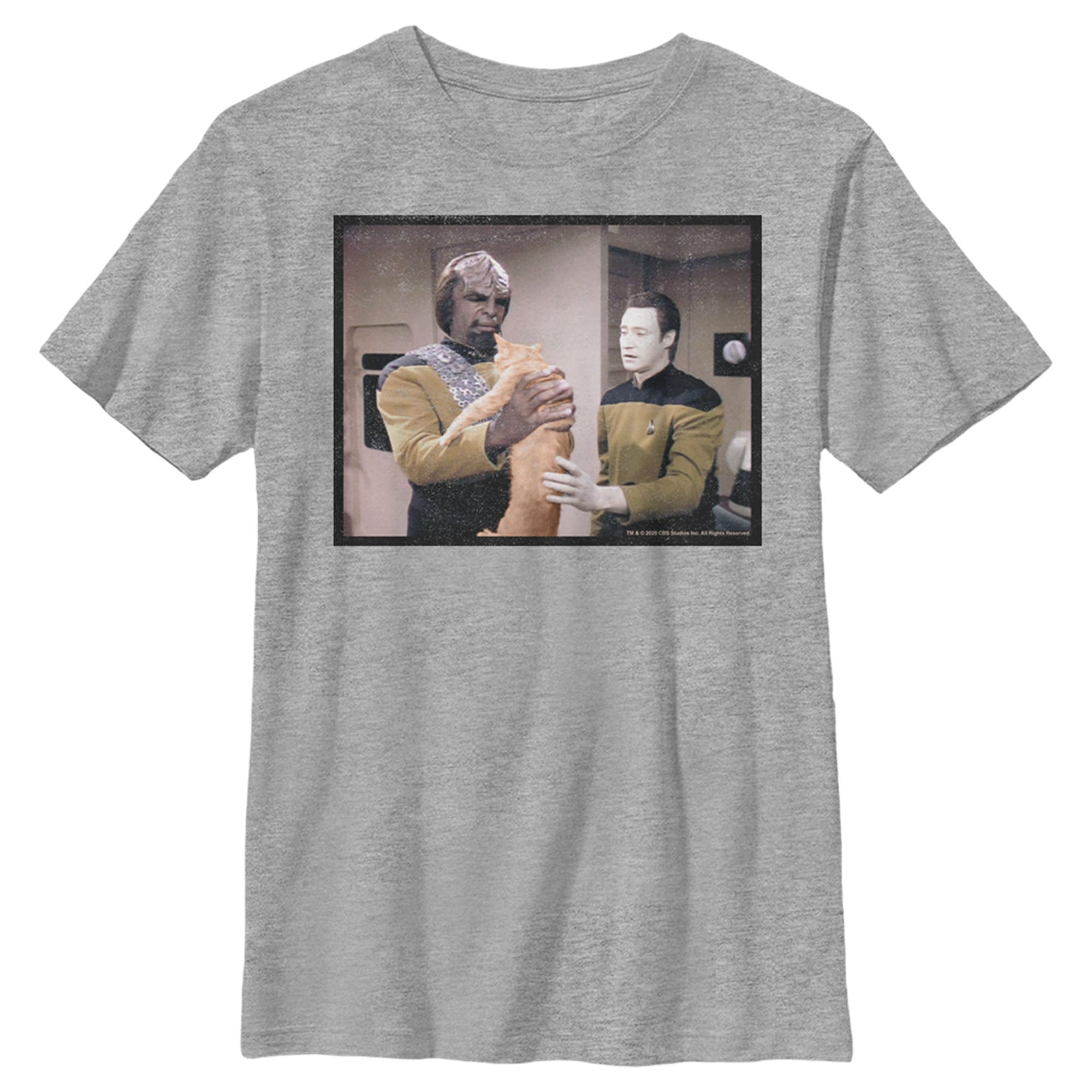 Boy’S Star Trek: The Next Generation Worf And Data What Do We Do With This Cat T-Shirt