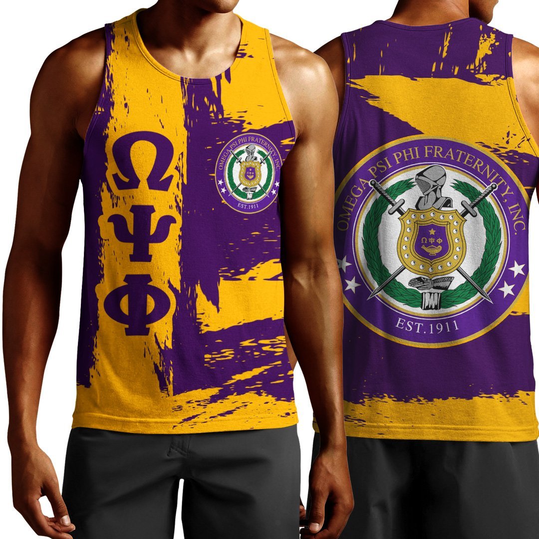 Wonderprint Tank Top Omega Psi Phi Men Tank Topote Style