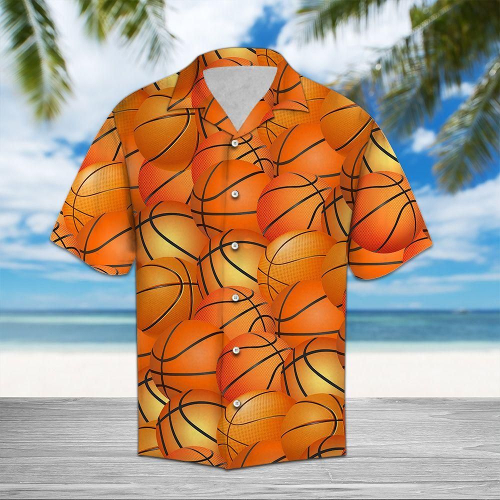 Basketball Aloha Hawaiian Shirt Colorful Short Sleeve Summer Beach Casual Shirt For Men And Women