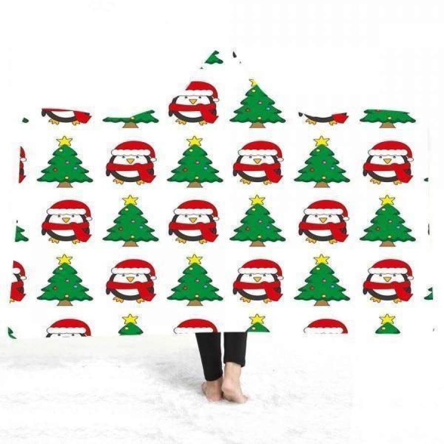 X-Mas Penguins X Trees Hooded Blanket Christmas Decoration Ideas Christmas Gift Ideas