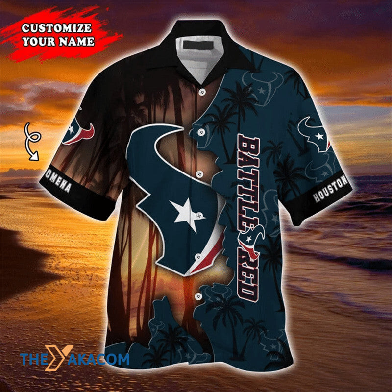 Houston Texans Nfl Team Gift For Fan Personalized Custom Name Short Sleeve Hawaii Shirt Ha65047