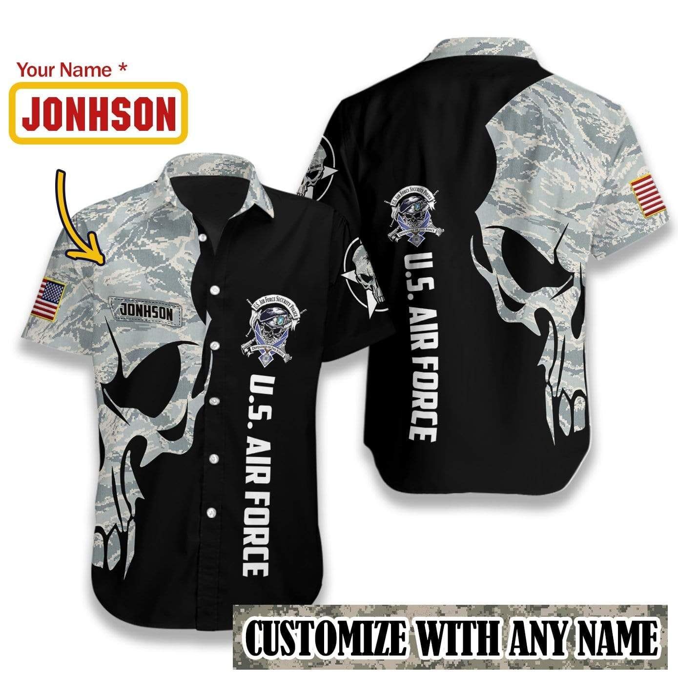 Order Custom Name Us Air Force Hawaii Aloha Shirts Ha36586