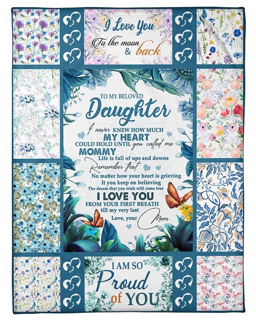 Butterfly To My Beloved Daughter I Never Knew How Much My Heart Blanket Gift For Daughter From Mom Birthday Gift Home Decor Bedding Couch Sofa Soft And Comfy Cozy