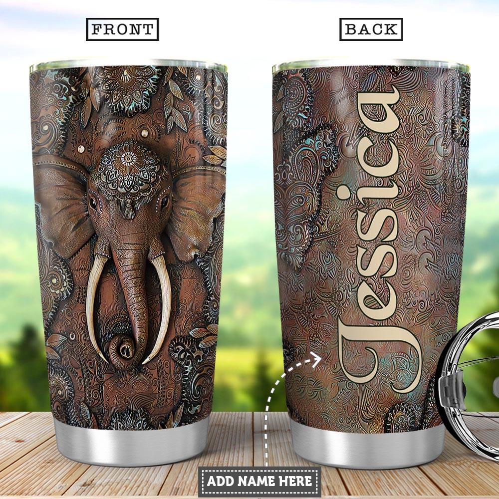 Mandala Elephant Personalized PYA2511010 Stainless Steel Tumbler