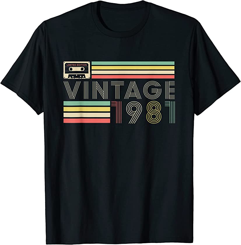 1981 Cassette Vintage Limited Edition 40th Birthday Gift T-Shirt