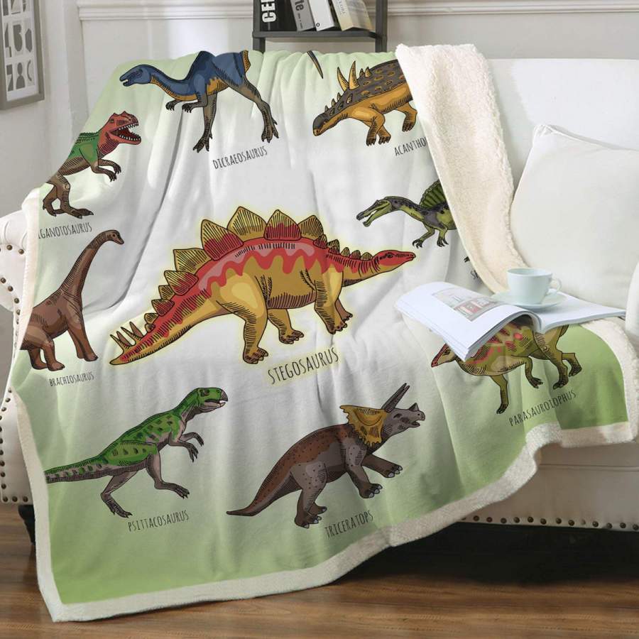 Sleepwish Dinosaur Super Soft Fleece Blanket Cute Ancient Animal Pattern