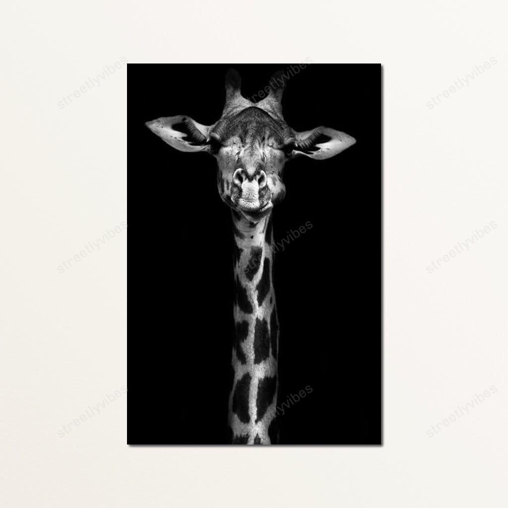 Black And White Giraffe Canvas