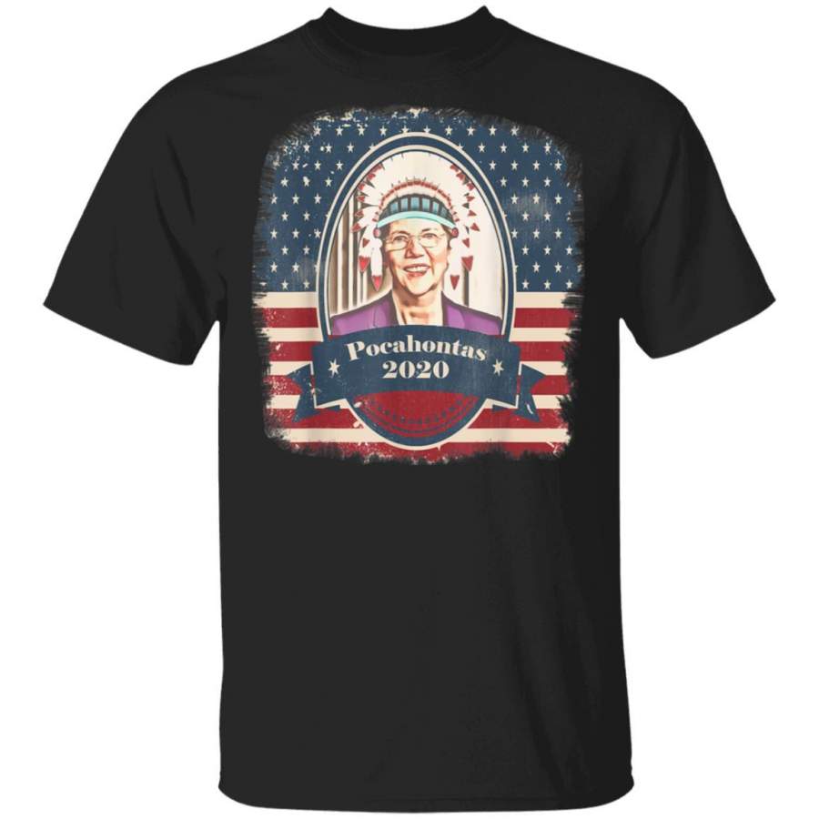 Elizabeth Warren-Pocahontas Vintage American Flag T-Shirt