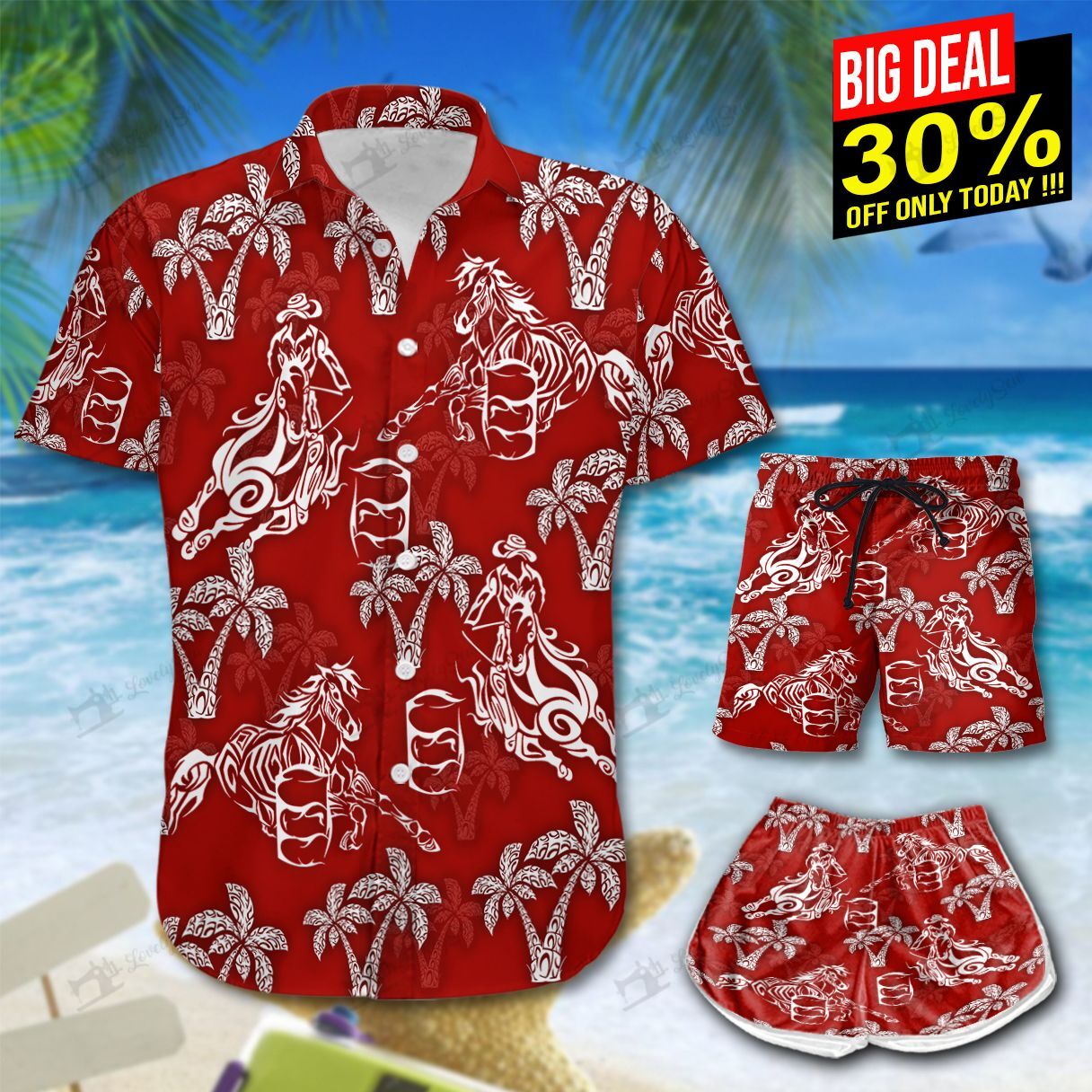 Barrel Racing Male Tattoo Hawaiian Shirt Shorts Ha10816