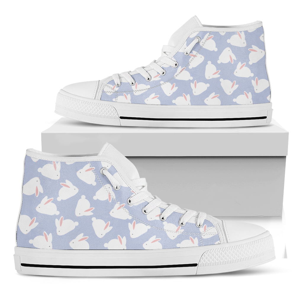 Mini Rabbit Pattern Print White High Top Shoes