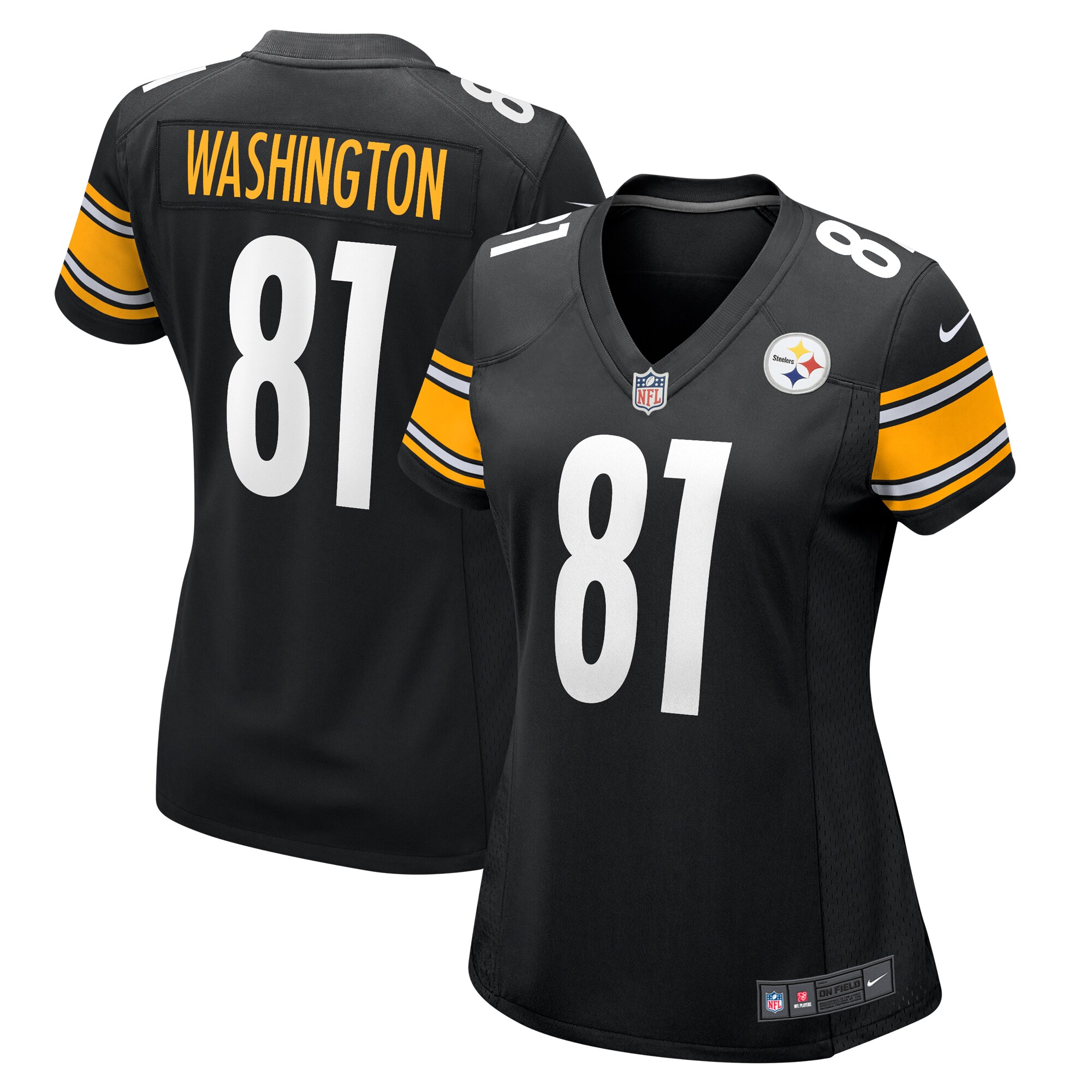 Women’s Pittsburgh Steelers Scotty Washington  Black  Game Jersey