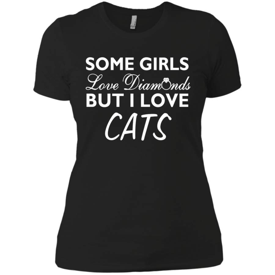 AGR Some Girls Love Diamonds But I Love Cats Funny T-shirt T-Shirt Hoodie Long sleeve Sweatshirt