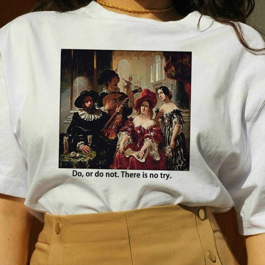 Retro Royal Court Figure Painting Graphic Casual Fashion T Shirt