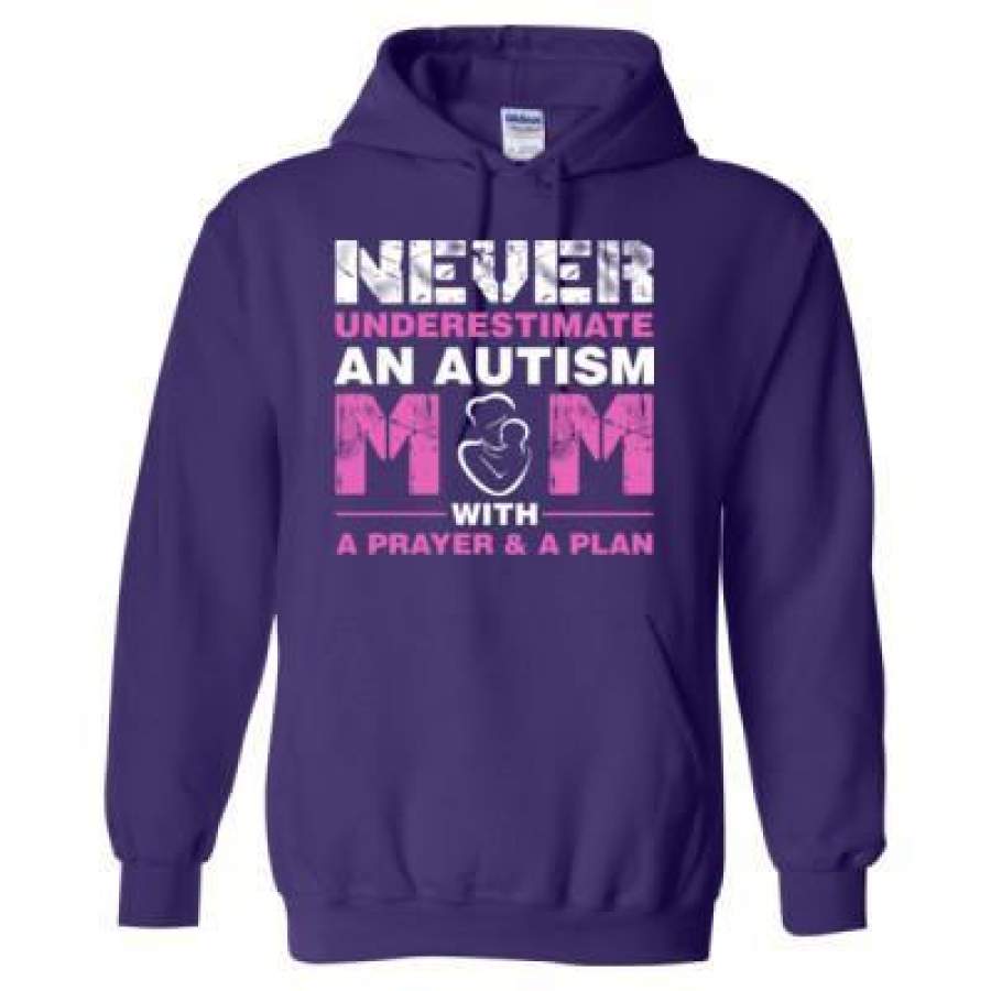 AGR Never Underestimate An Autism Mom With A Prayer And A Plan – Heavy Blend™ Hooded Sweatshirt