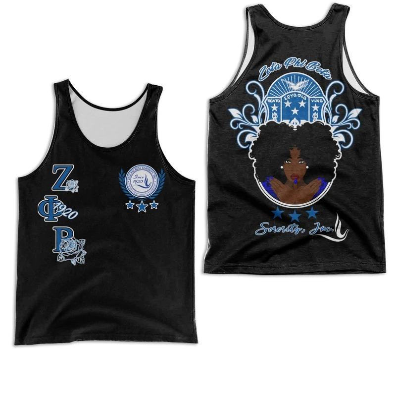 Wonderprint Tank Top Zeta Phi Beta Blade Girl Racerback Tank