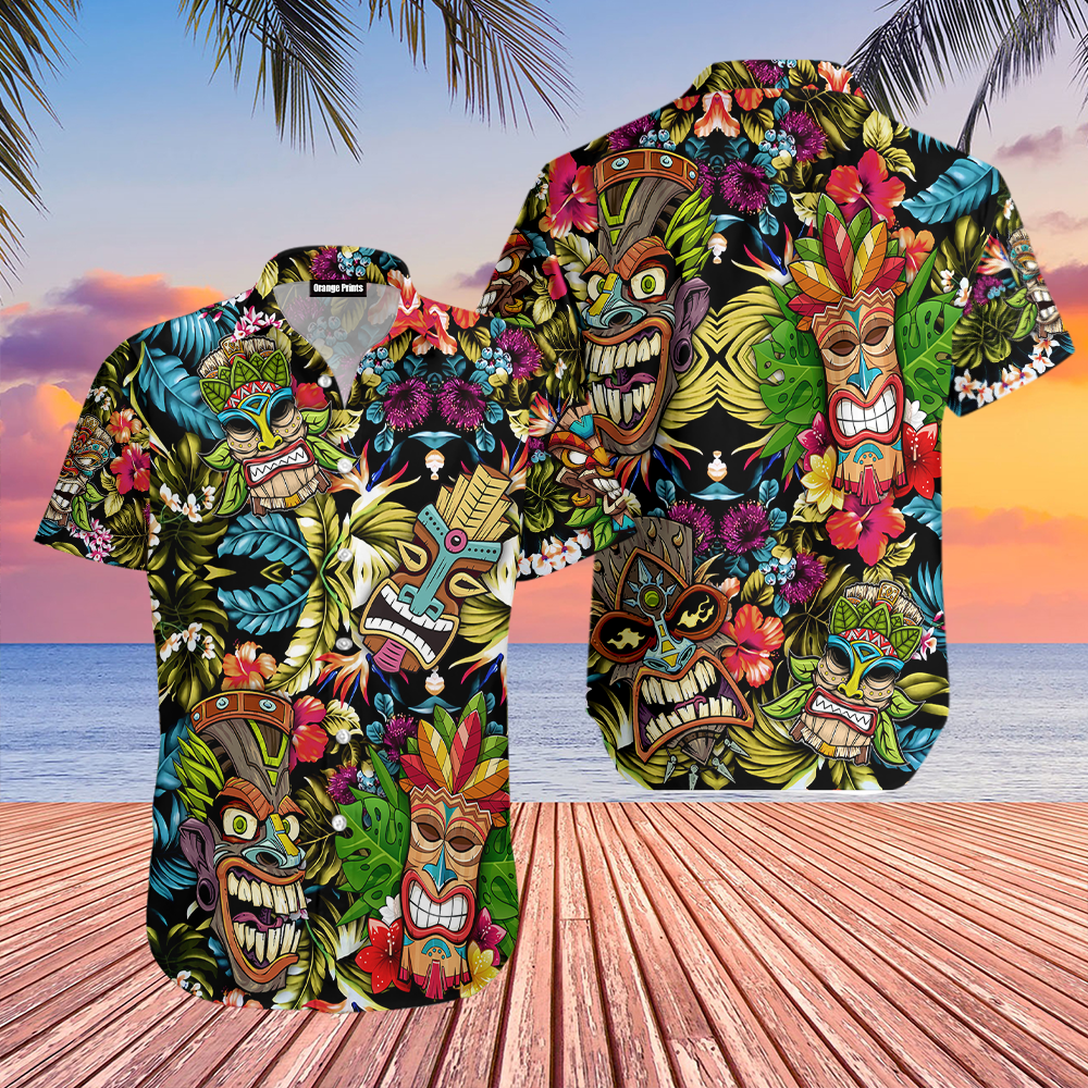 Tiki Colorful Aloha Hawaii Shirt For Men Women Ha79052