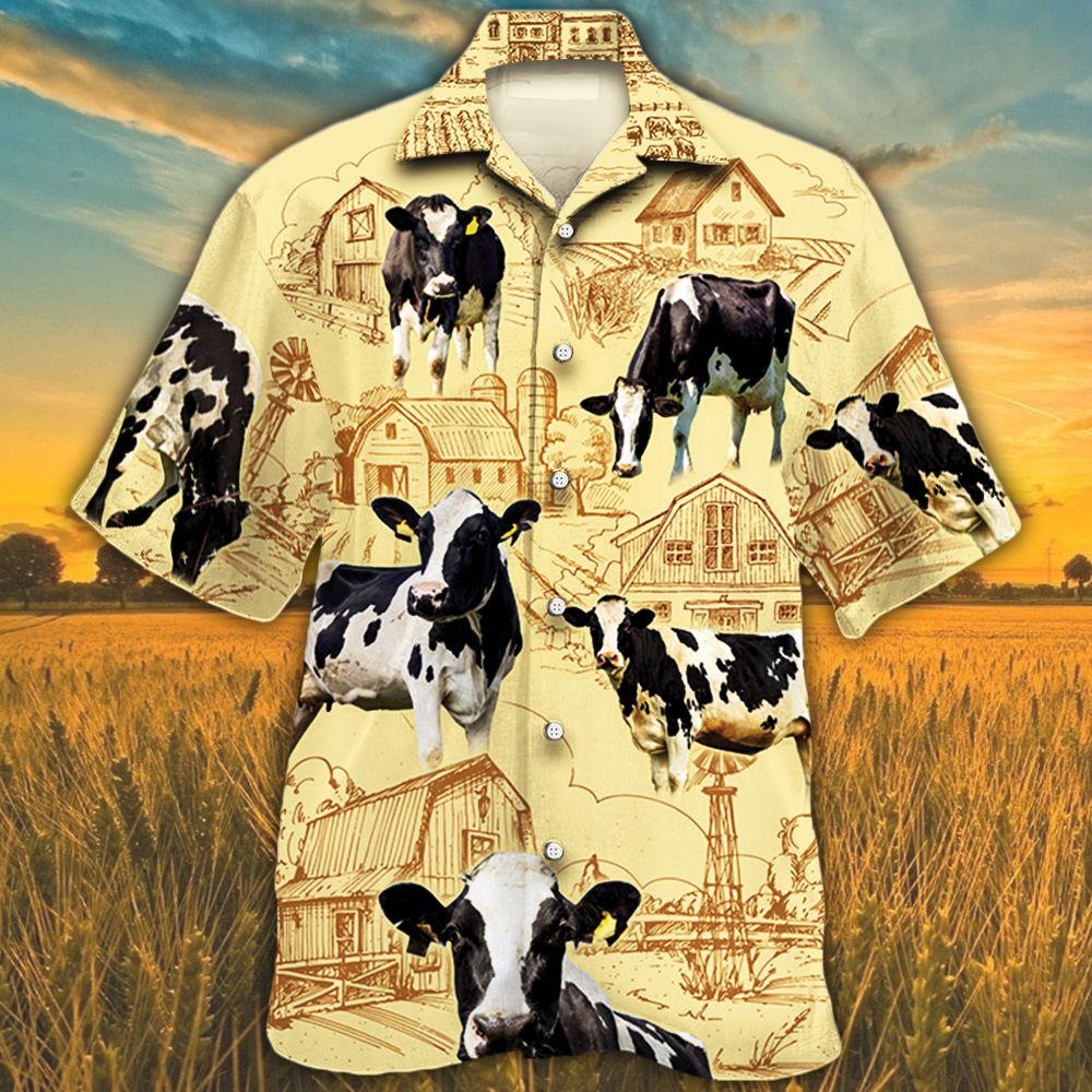 Holstein Friesian Cattle Lovers Farm Hawaii Cow Hawaii Shirt For Men Women Ha97095