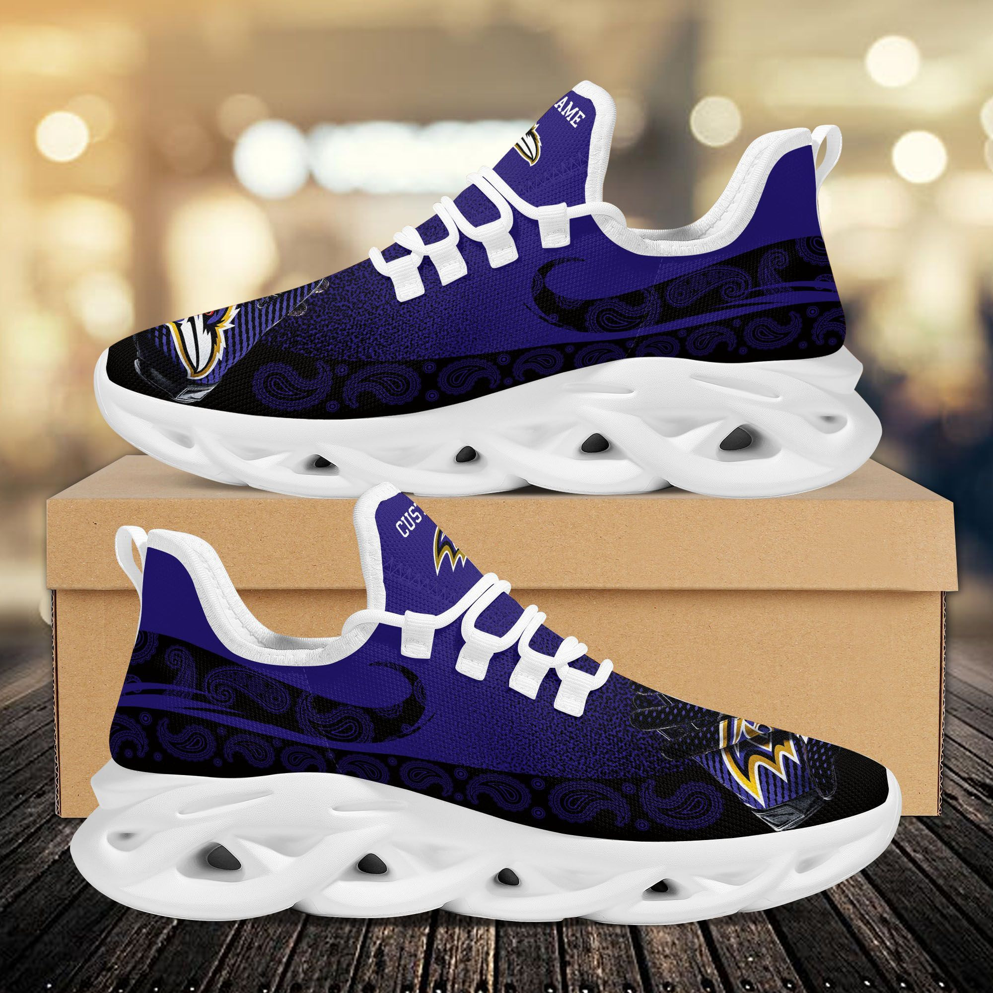 Baltimore Ravens Custom Name Sport Max Soul Sneaker Shoes For Fans